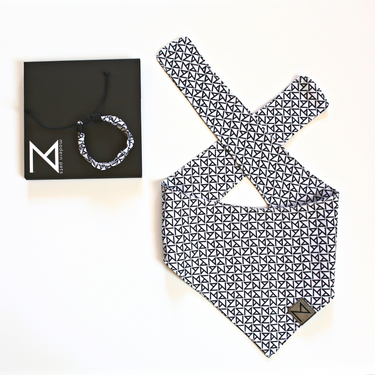 Premium Designer Dog Bandana with Matching Bracelet